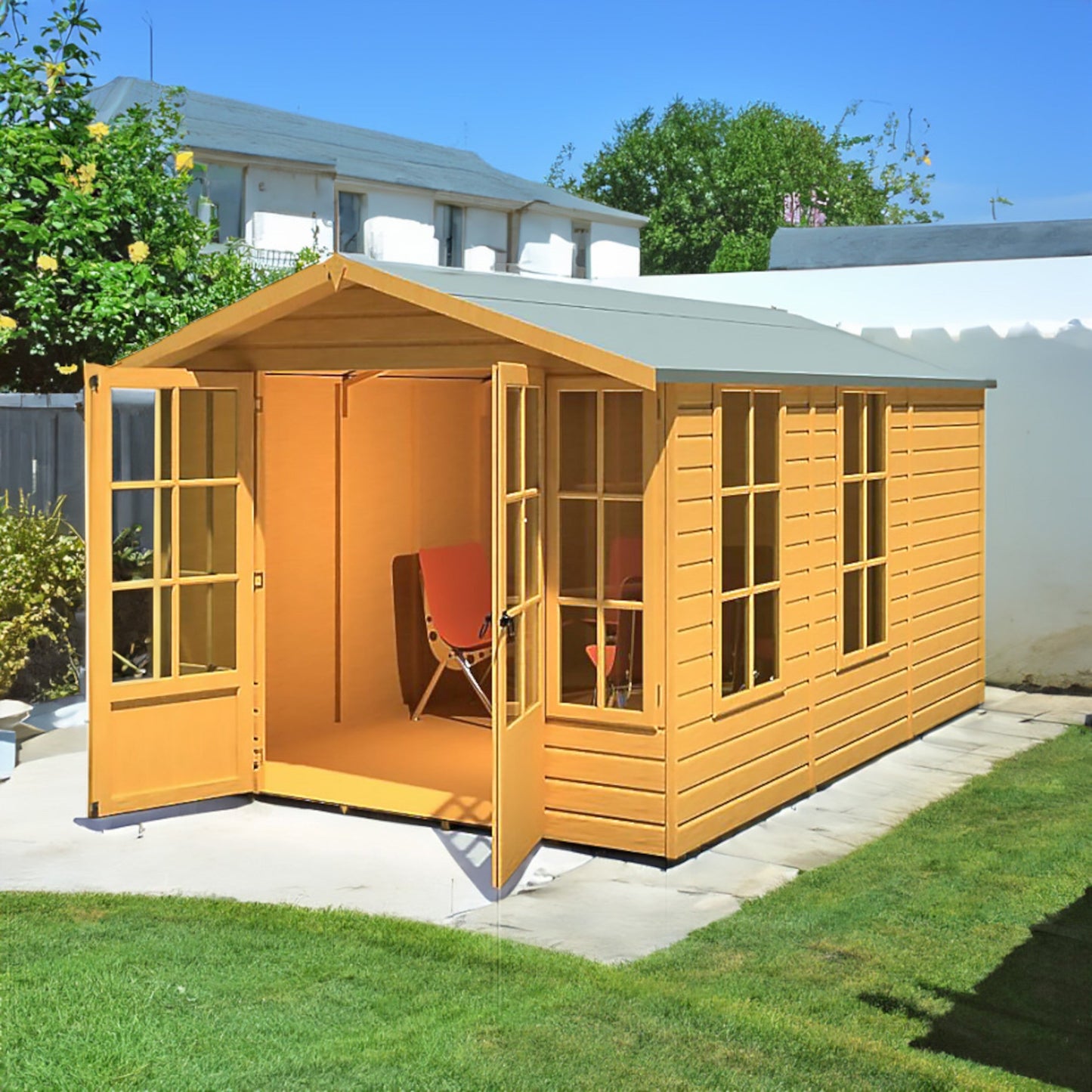 Shire Delmora 11' 6" x 8' Apex Summerhouse - Premium Dip Treated Shiplap