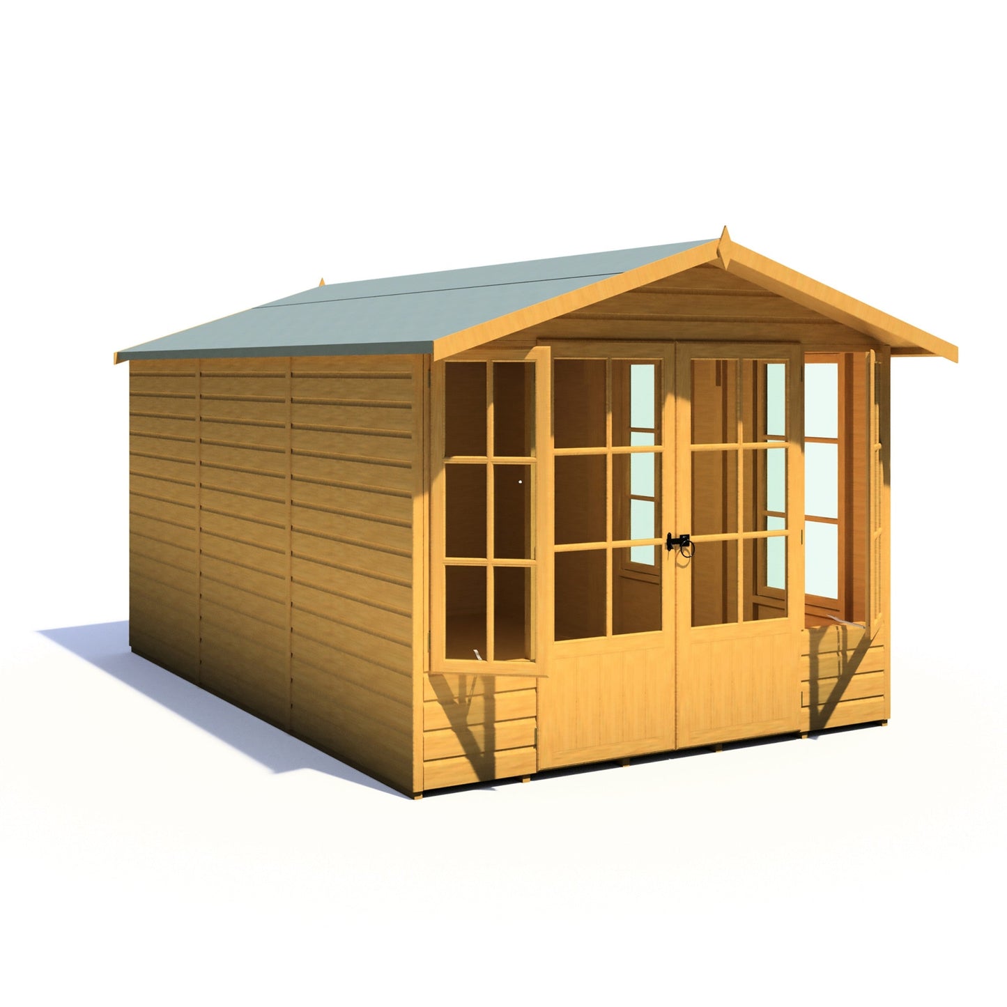 Shire Delmora 11' 6" x 8' Apex Summerhouse - Premium Dip Treated Shiplap
