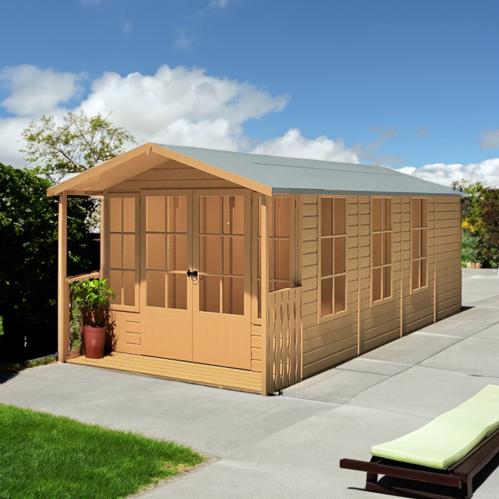 Shire Delmora 15' 5" x 8' Apex Summerhouse - Premium Dip Treated Shiplap Primary Image