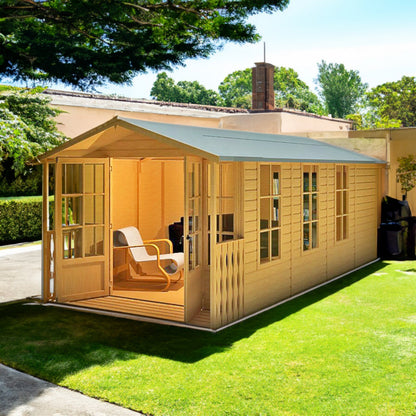 Shire Delmora 15' 5" x 8' Apex Summerhouse - Premium Dip Treated Shiplap