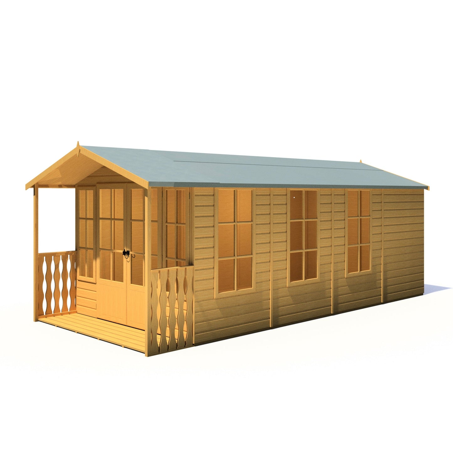 Shire Delmora 15' 5" x 8' Apex Summerhouse - Premium Dip Treated Shiplap