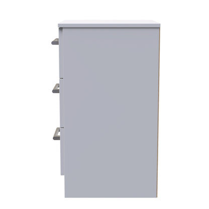 Devon Bedside Table Grey 3 Drawers 70cm