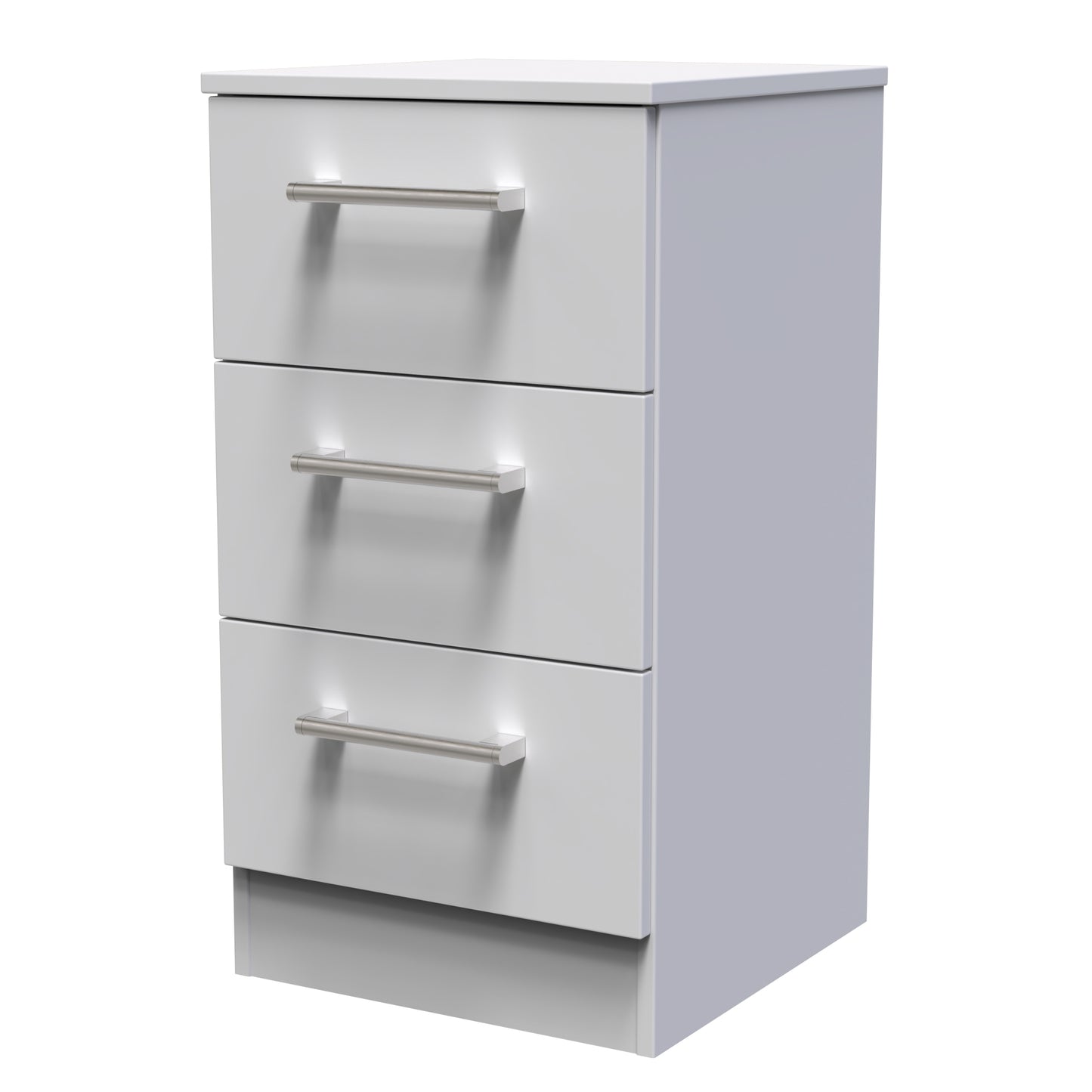Devon Bedside Table Grey 3 Drawers 70cm