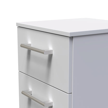 Devon Bedside Table Grey 3 Drawers 70cm