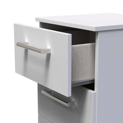 Devon Bedside Table Grey 3 Drawers 70cm