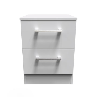 Devon Bedside Table Grey 2 Drawers 51cm