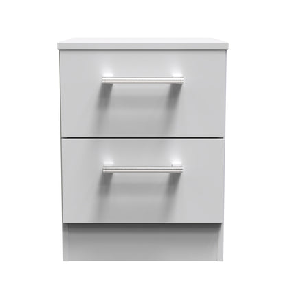 Devon Bedside Table Grey 2 Drawers 51cm
