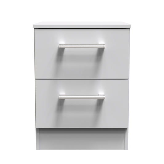Devon Bedside Table Grey 2 Drawers 51cm