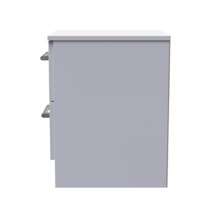 Devon Bedside Table Grey 2 Drawers 51cm