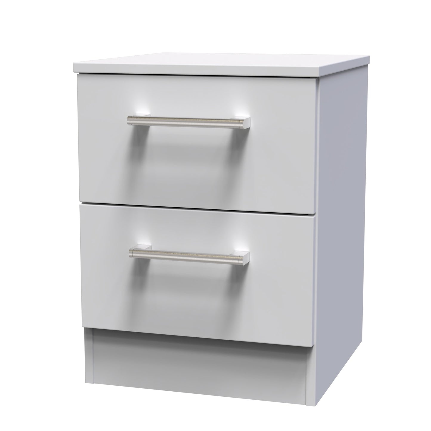 Devon Bedside Table Grey 2 Drawers 51cm