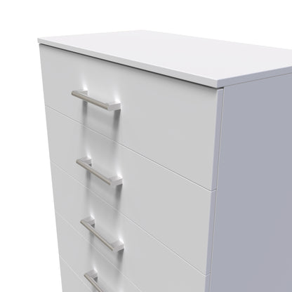 Devon Tall Chest of Drawers Grey 5 Drawers 108cm