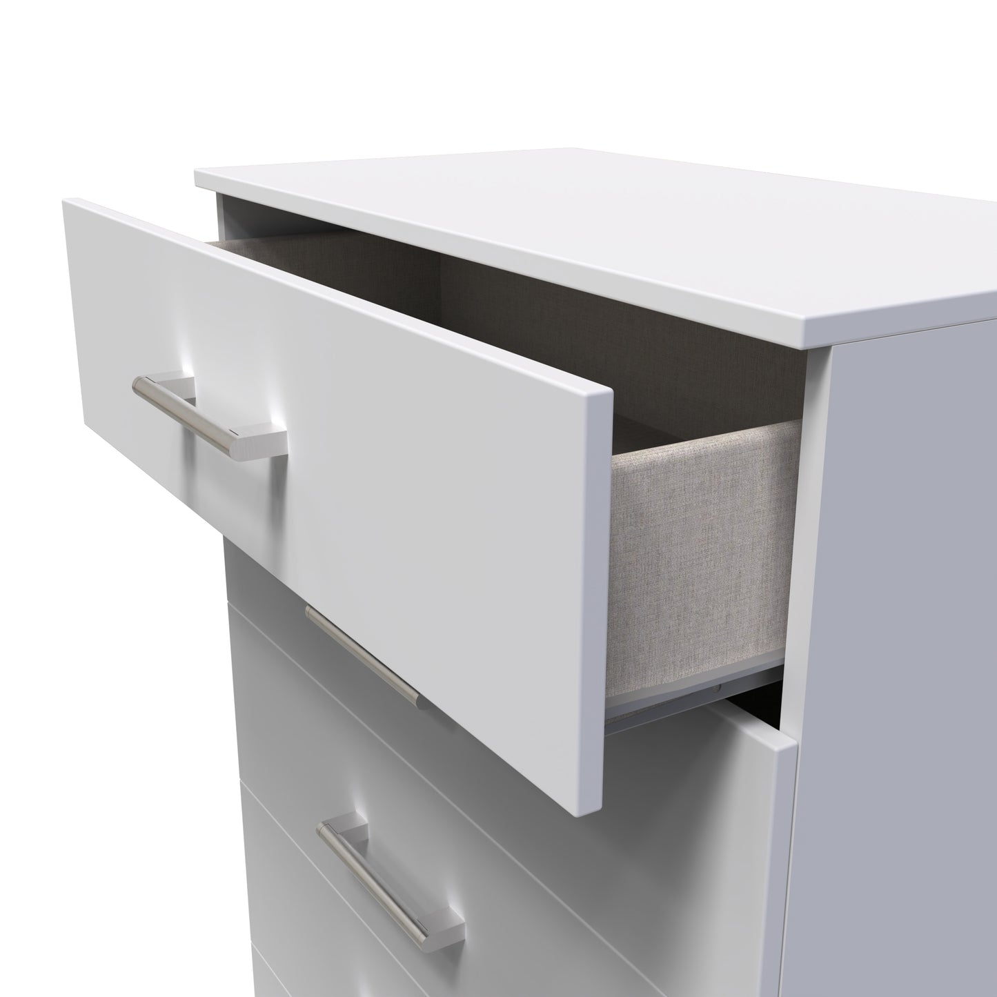 Devon Tall Chest of Drawers Grey 5 Drawers 108cm