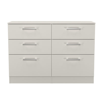 Devon Large Chest of Drawers Grey 6 Drawers 110cm