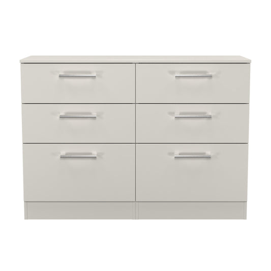 Devon Large Chest of Drawers Grey 6 Drawers 110cm