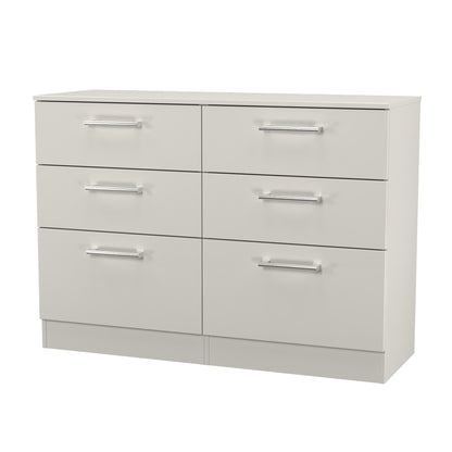 Devon Large Chest of Drawers Grey 6 Drawers 110cm