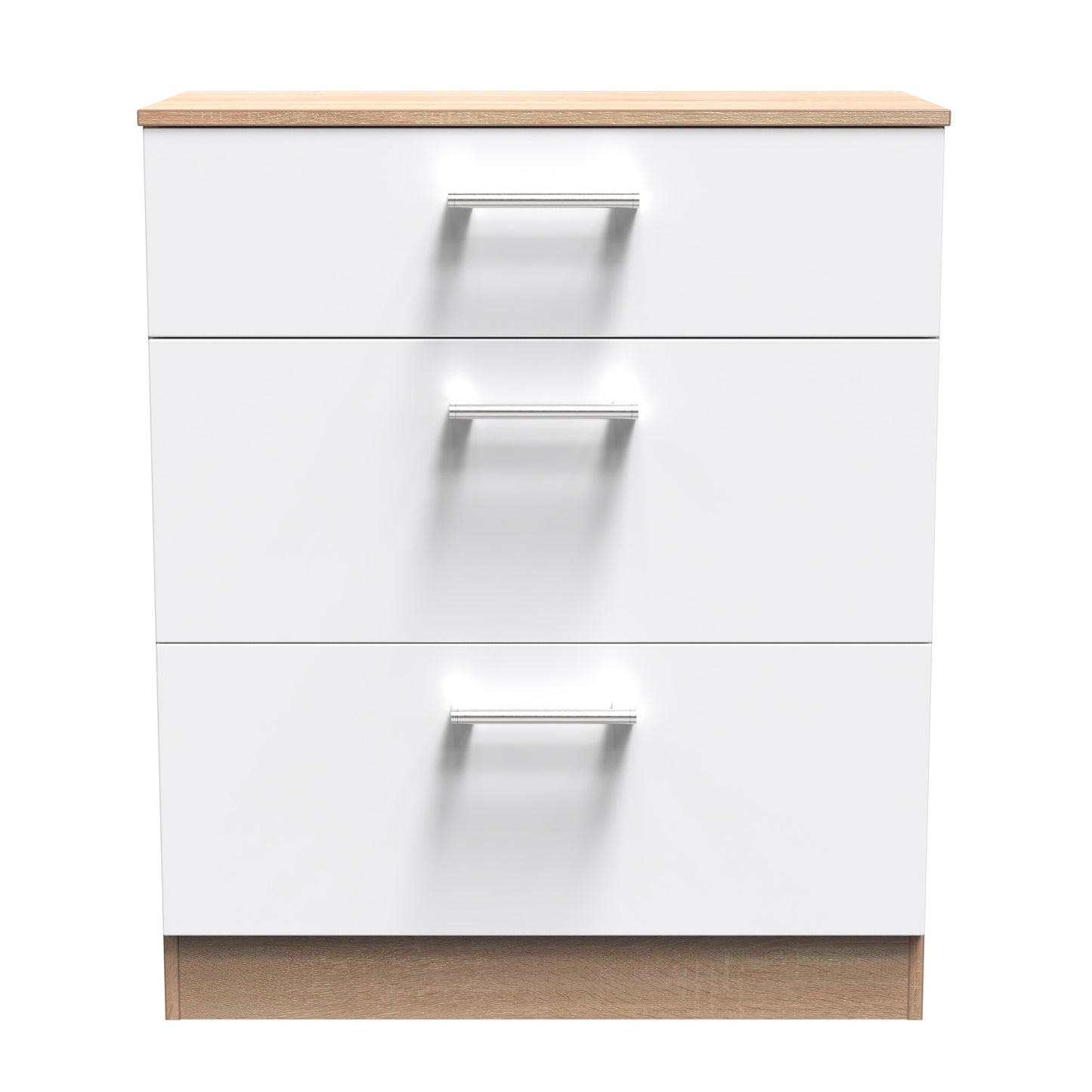 Devon Chest of Drawers White & Oak 3 Drawers 39cm