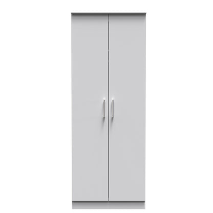 Devon Tall Wardrobe Grey 2 Doors 1 Shelf 182cm