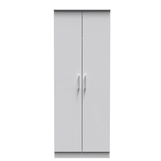 Devon Tall Wardrobe Grey 2 Doors 1 Shelf 182cm