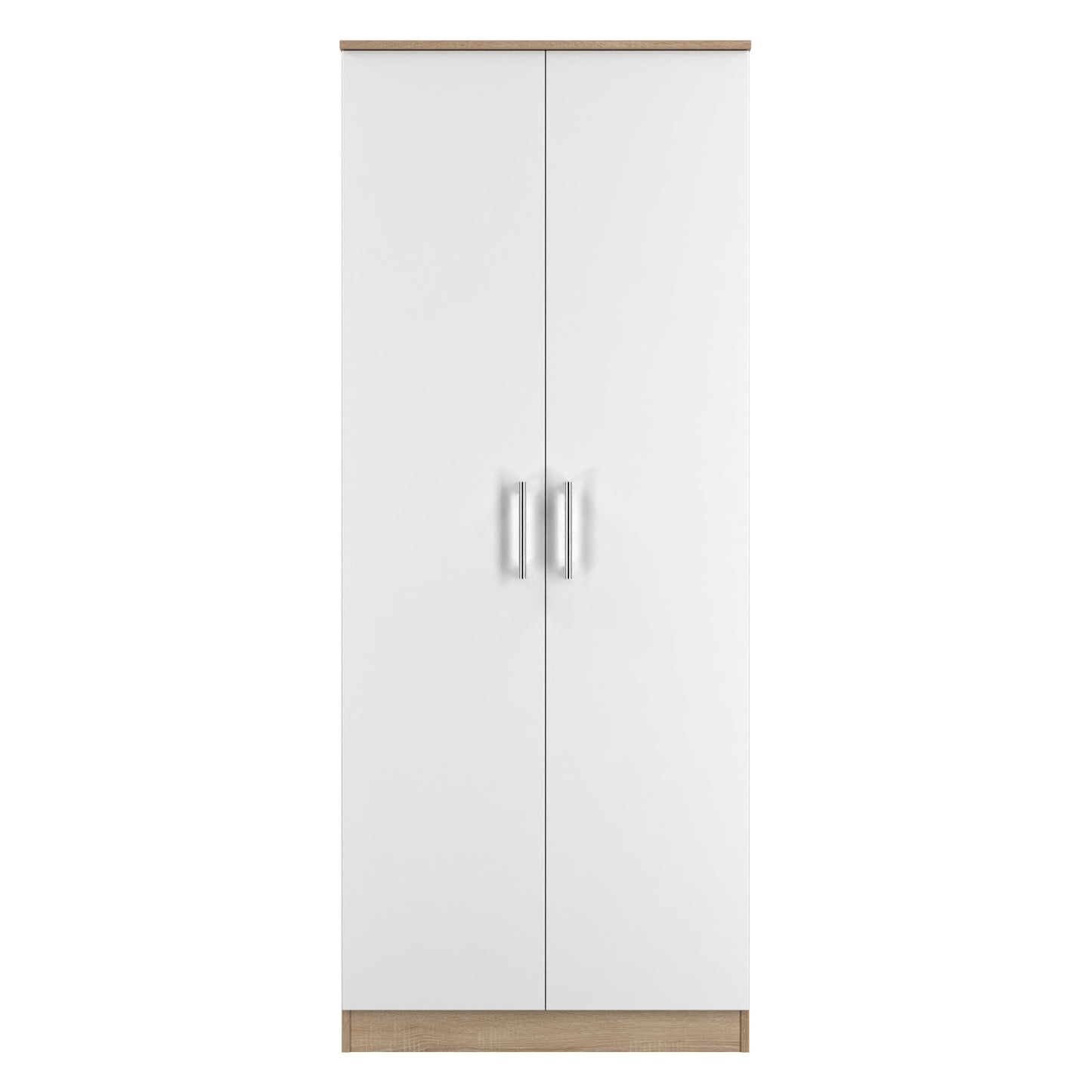 Devon Tall Wardrobe White & Oak 2 Doors 182cm