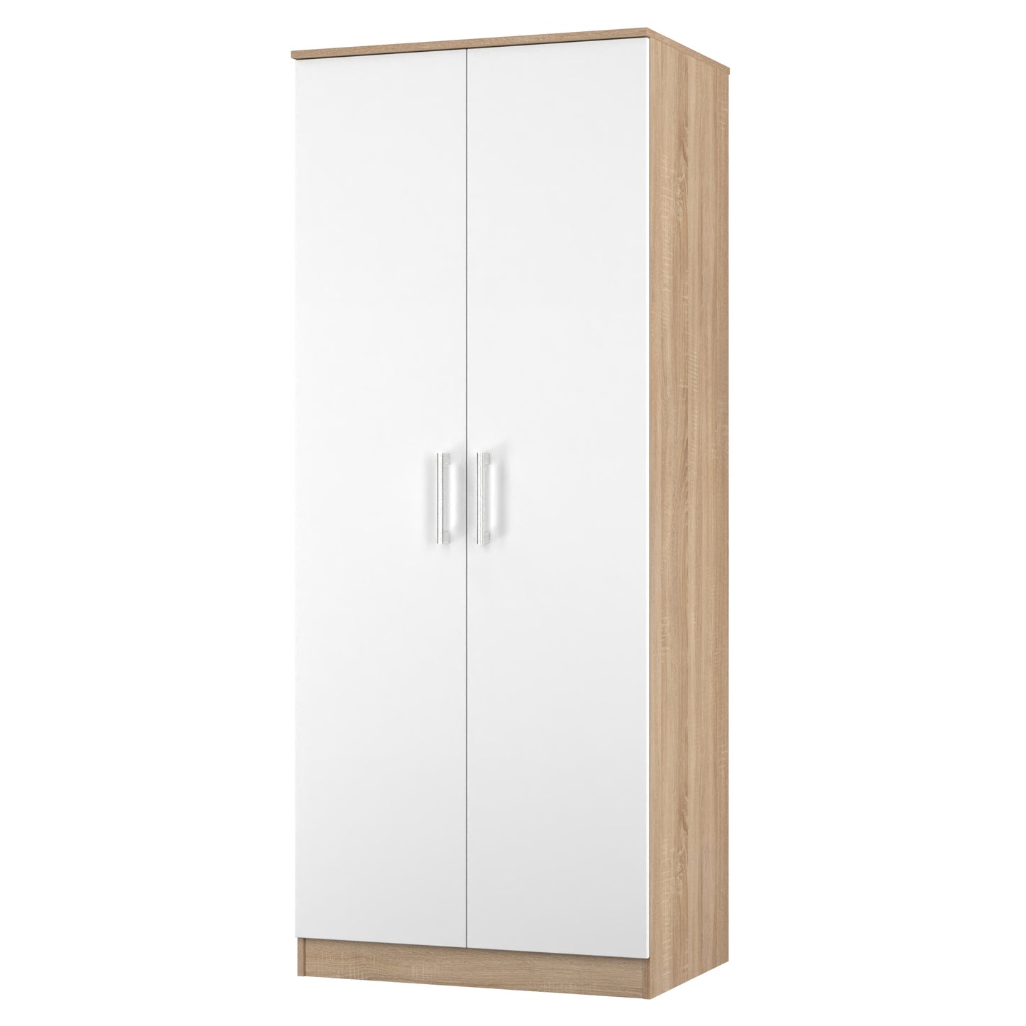 Devon Tall Wardrobe White & Oak 2 Doors 182cm
