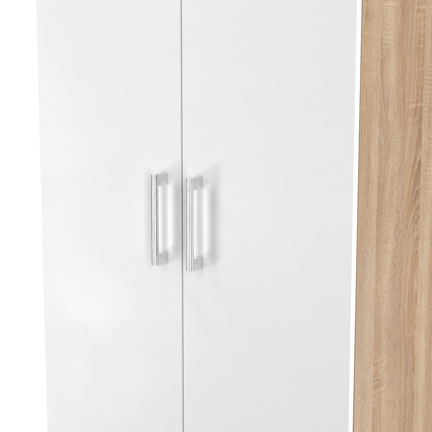 Devon Tall Wardrobe White & Oak 2 Doors 182cm