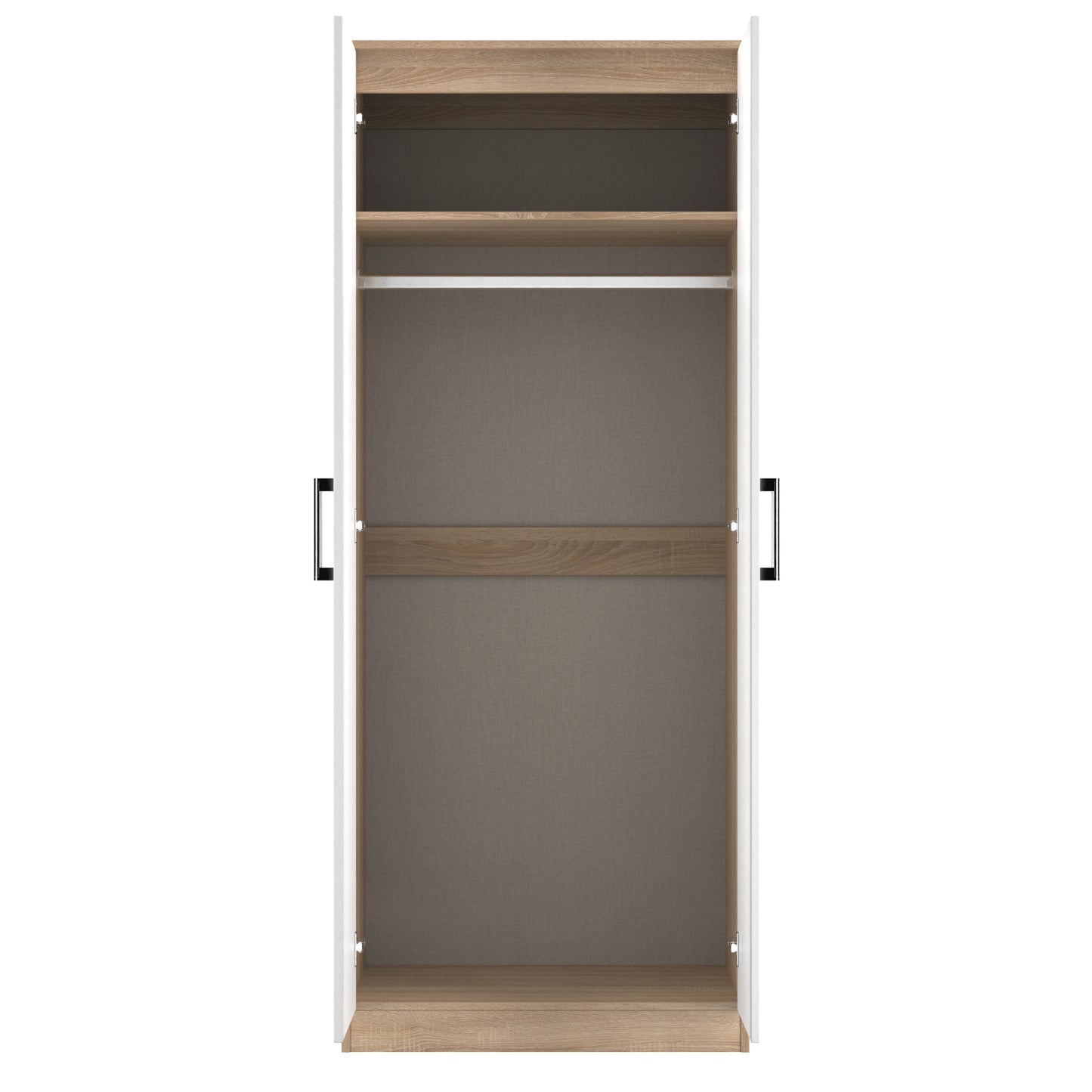 Devon Tall Wardrobe White & Oak 2 Doors 182cm