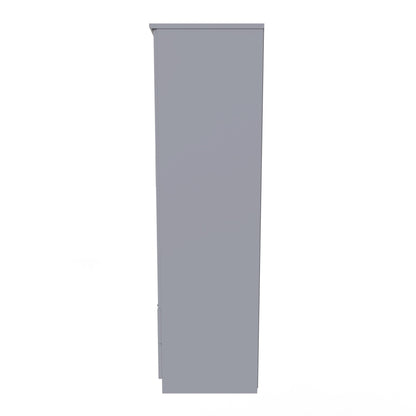 Devon Tall Wardrobe Grey 2 Doors 2 Drawers 182cm
