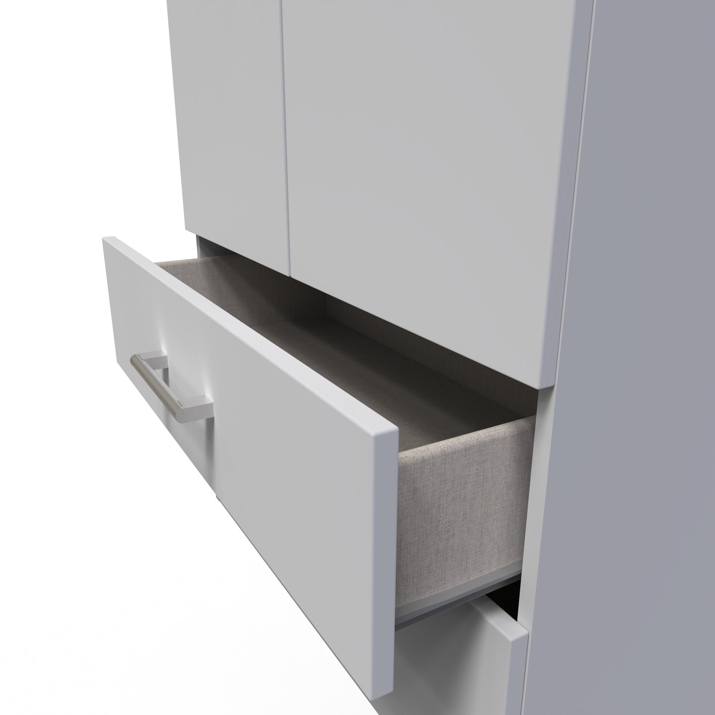 Devon Tall Wardrobe Grey 2 Doors 2 Drawers 182cm
