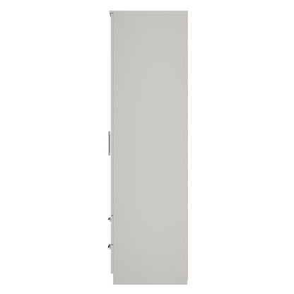 Devon Tall Mirror Wardrobe Grey 2 Doors 2 Drawers 182cm