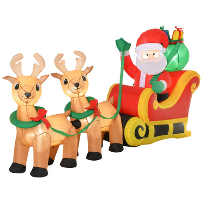 8ft Christmas Inflatable Santa Claus on Sleigh Primary Image