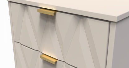 Diamond Tall Tallboy Off-White 5 Drawers 109cm