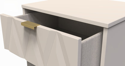 Diamond Tall Tallboy Off-White 5 Drawers 109cm