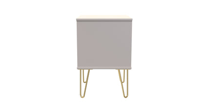 Diamond Bedside Table Off-White 2 Drawers 60cm