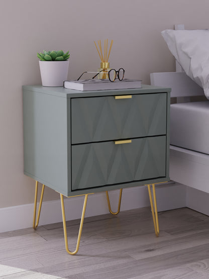 Diamond Bedside Table Not Applicable 2 Drawers 60cm
