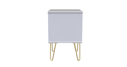 Diamond Bedside Table White 2 Drawers 60cm