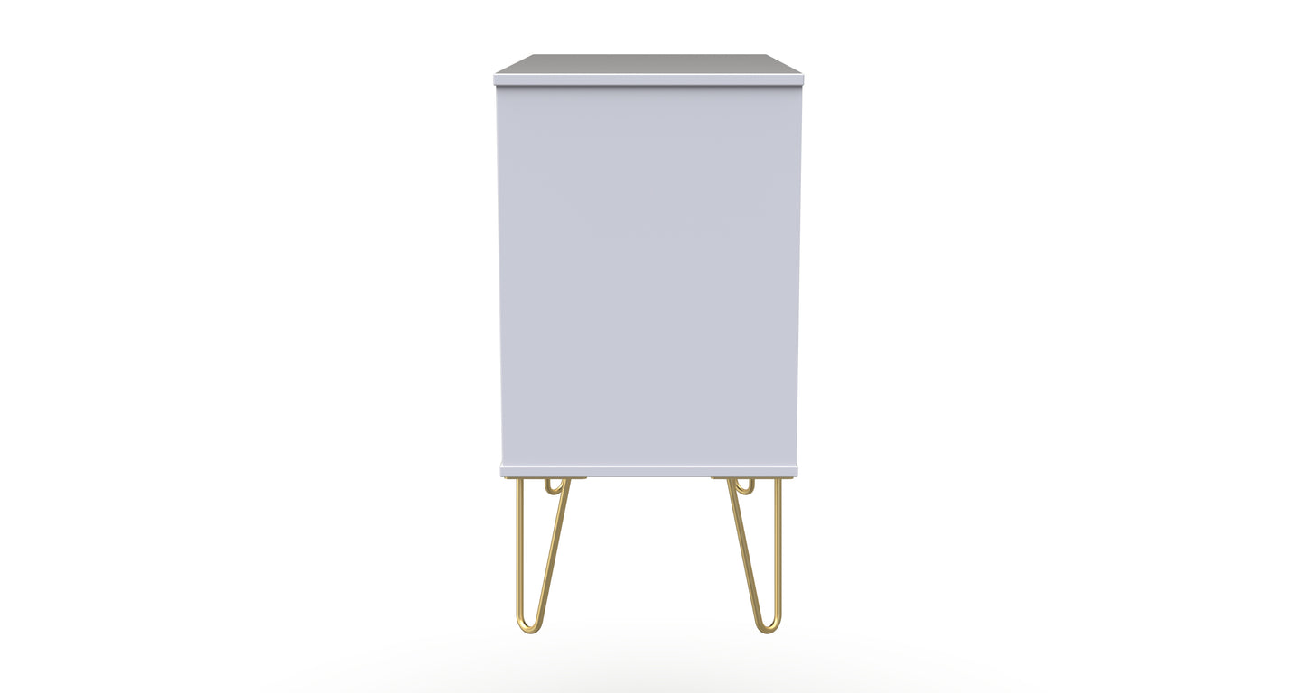 Diamond Chest of Drawers Grey & White 3 Drawers 77cm