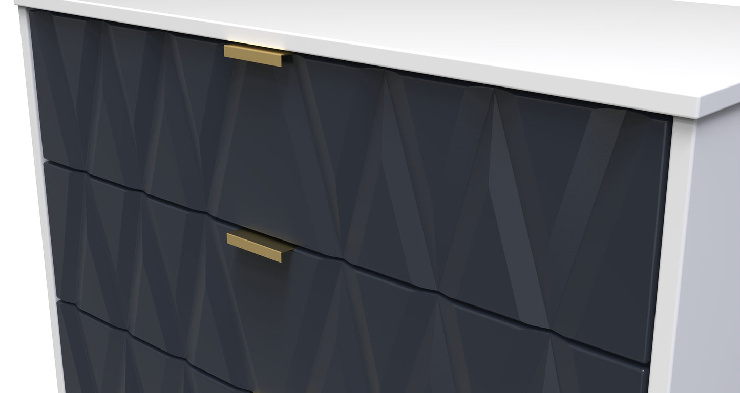 Diamond Chest of Drawers Grey & White 3 Drawers 77cm