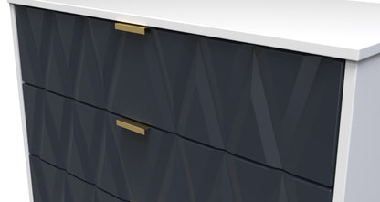 Diamond Chest of Drawers Grey & White 3 Drawers 77cm