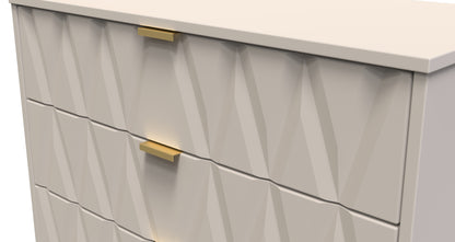 Diamond Chest of Drawers Off-White 3 Drawers 77cm