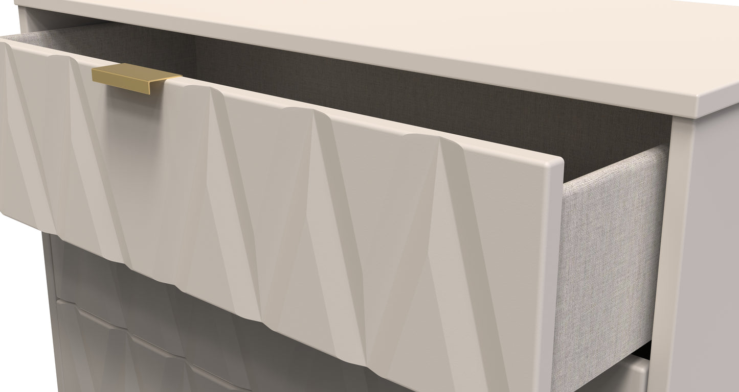Diamond Chest of Drawers Off-White 3 Drawers 77cm