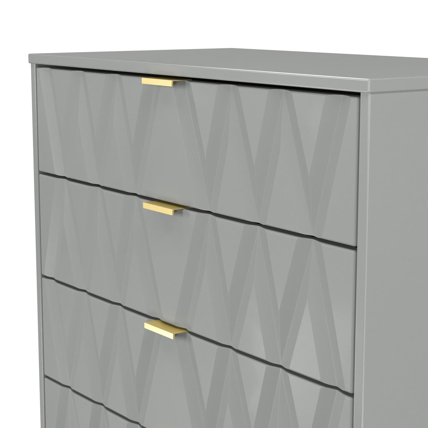 Diamond Chest of Drawers Grey 4 Drawers 93cm