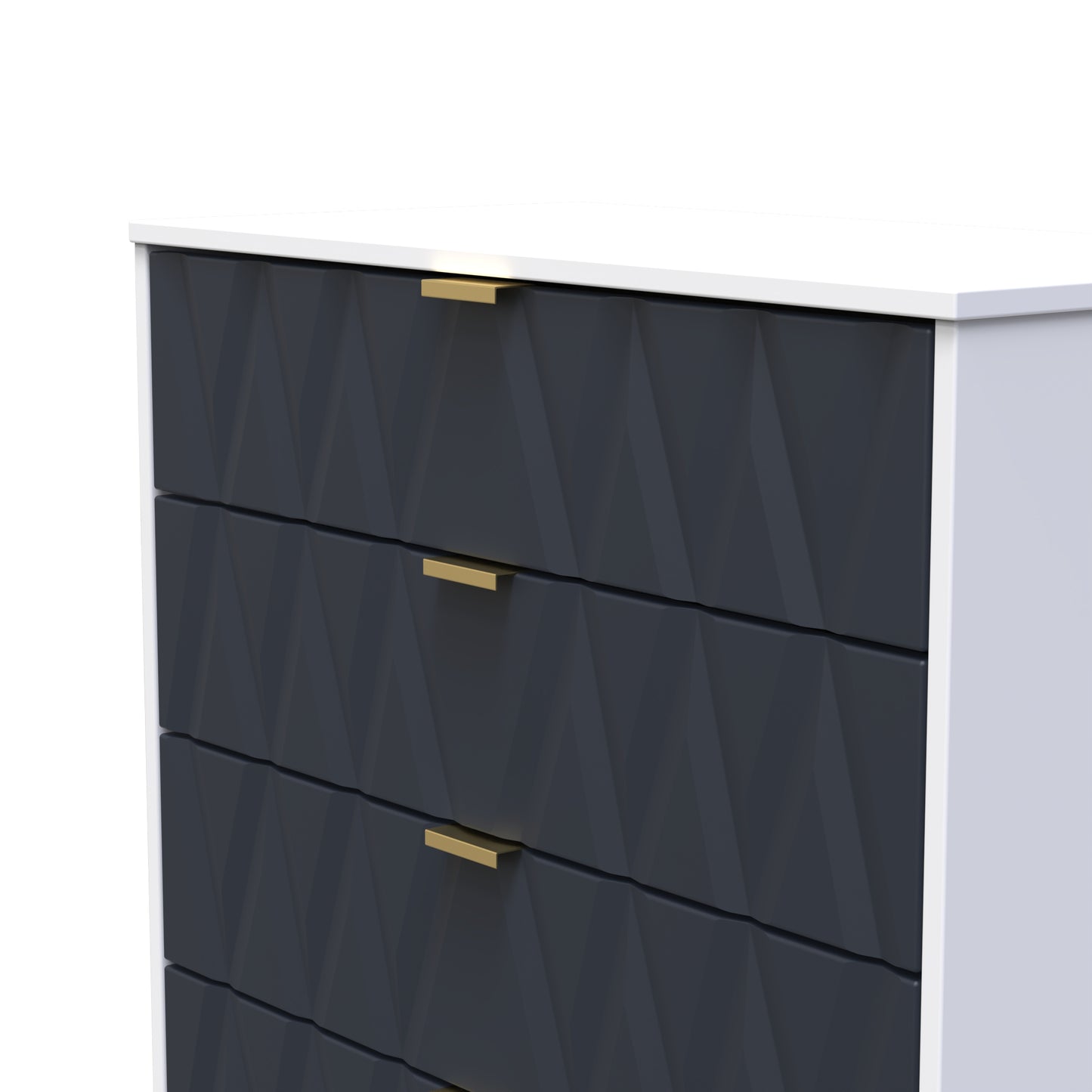 Diamond Chest of Drawers Grey & White 4 Drawers 93cm