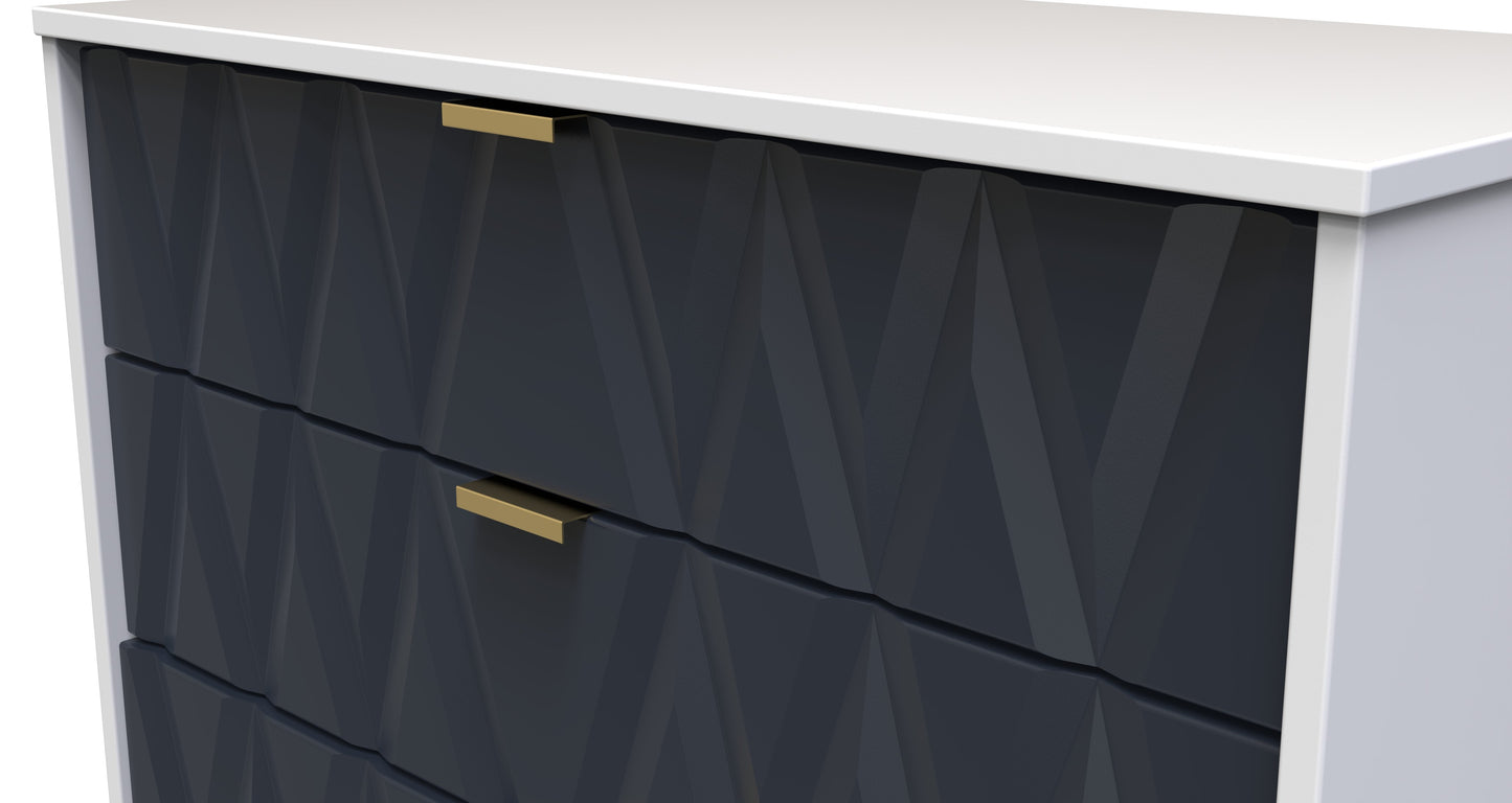 Diamond Chest of Drawers Grey & White 4 Drawers 93cm