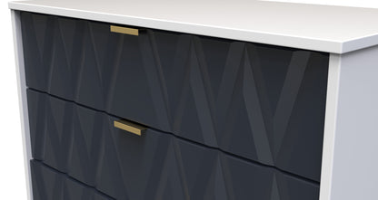Diamond Chest of Drawers Grey & White 4 Drawers 93cm
