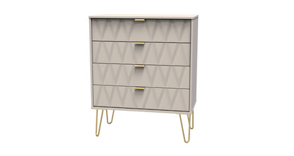 Diamond Chest of Drawers Off-White 4 Drawers 93cm