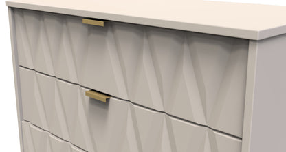 Diamond Tall Chest of Drawers Off-White 5 Drawers 109cm