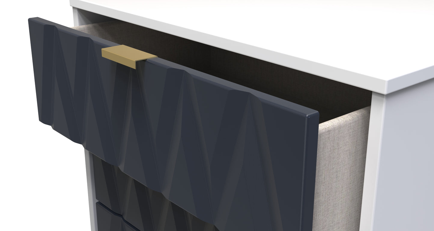 Diamond Chest of Drawers Grey & White 3 Drawers 76cm