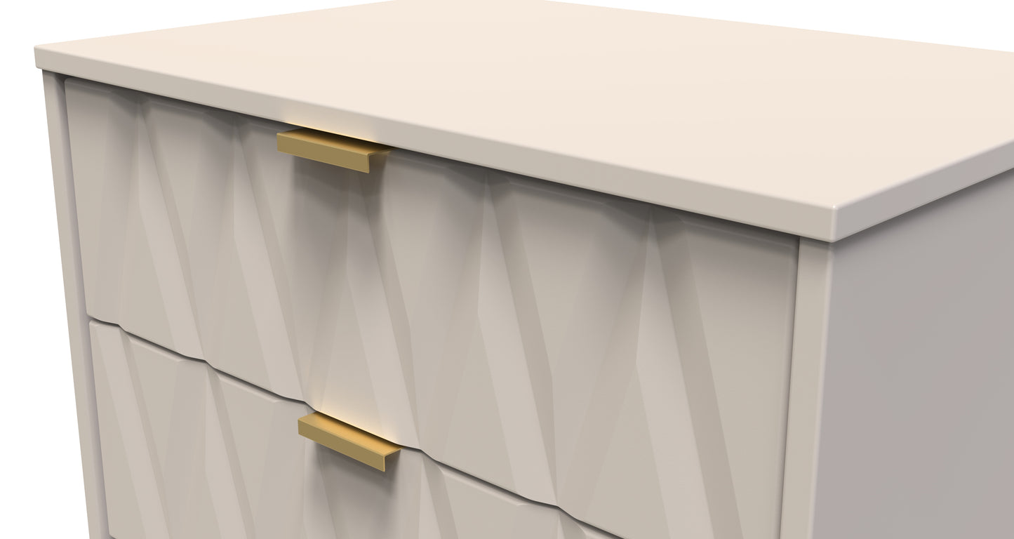 Diamond Chest of Drawers Off-White 3 Drawers 76cm