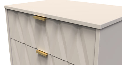 Diamond Chest of Drawers Off-White 3 Drawers 76cm