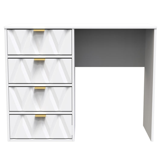 Diamond Desk White 4 Drawers 97cm